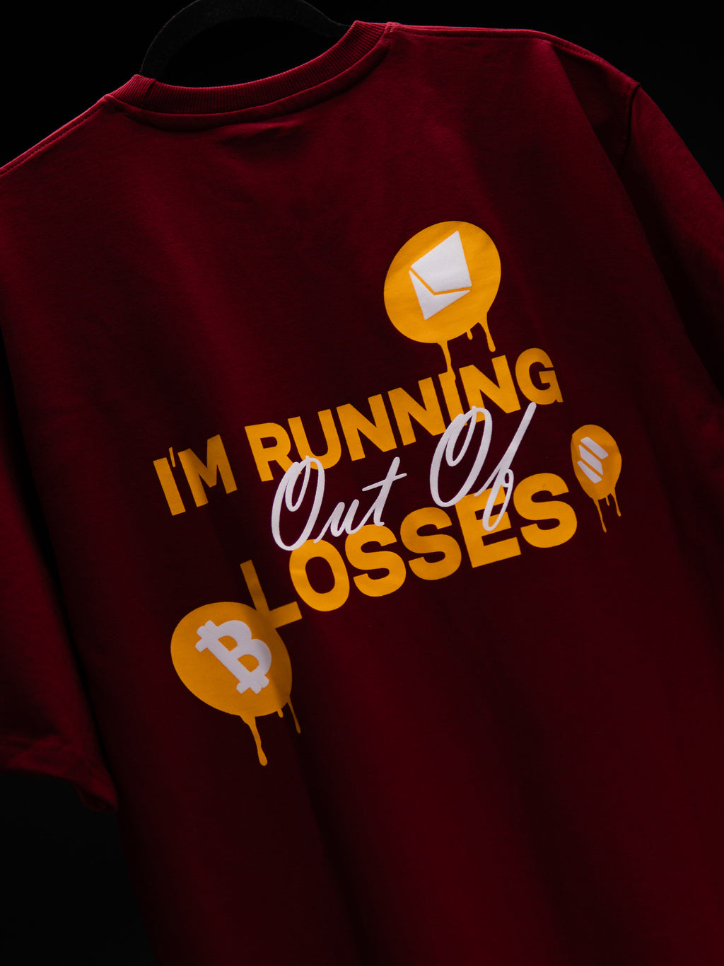 OUT OF LOSSES OVERSIZED MAROON T SHIRT