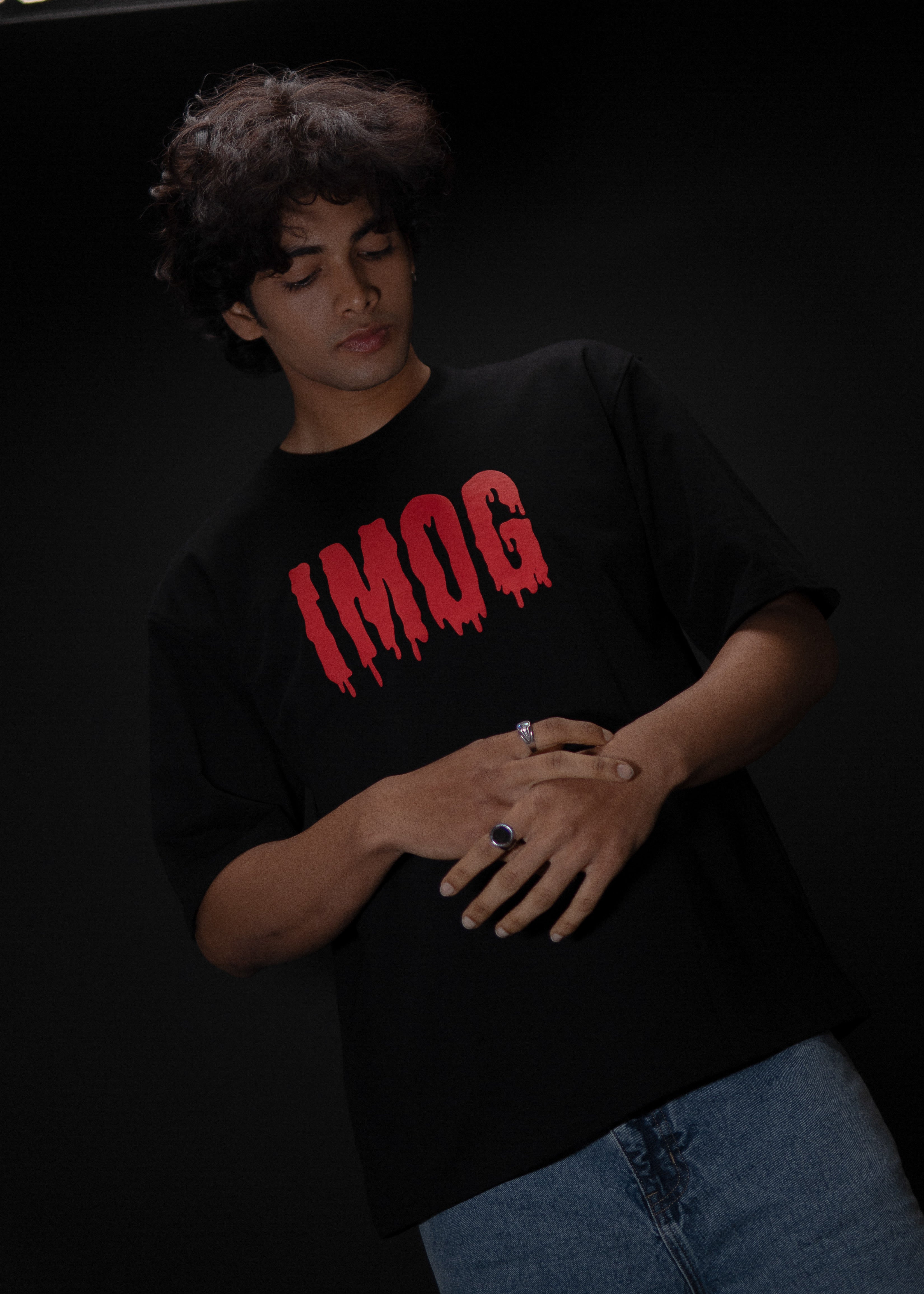 XAUUSD NEVER ❤️‍🩹 OVERSIZED BLACK T SHIRT