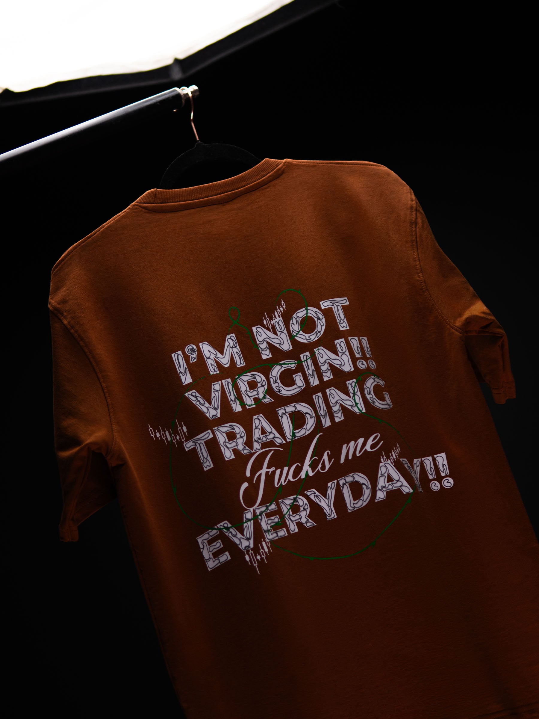 I’M NOT VIRGIN TRADING OVERSIZED BROWN T SHIRT