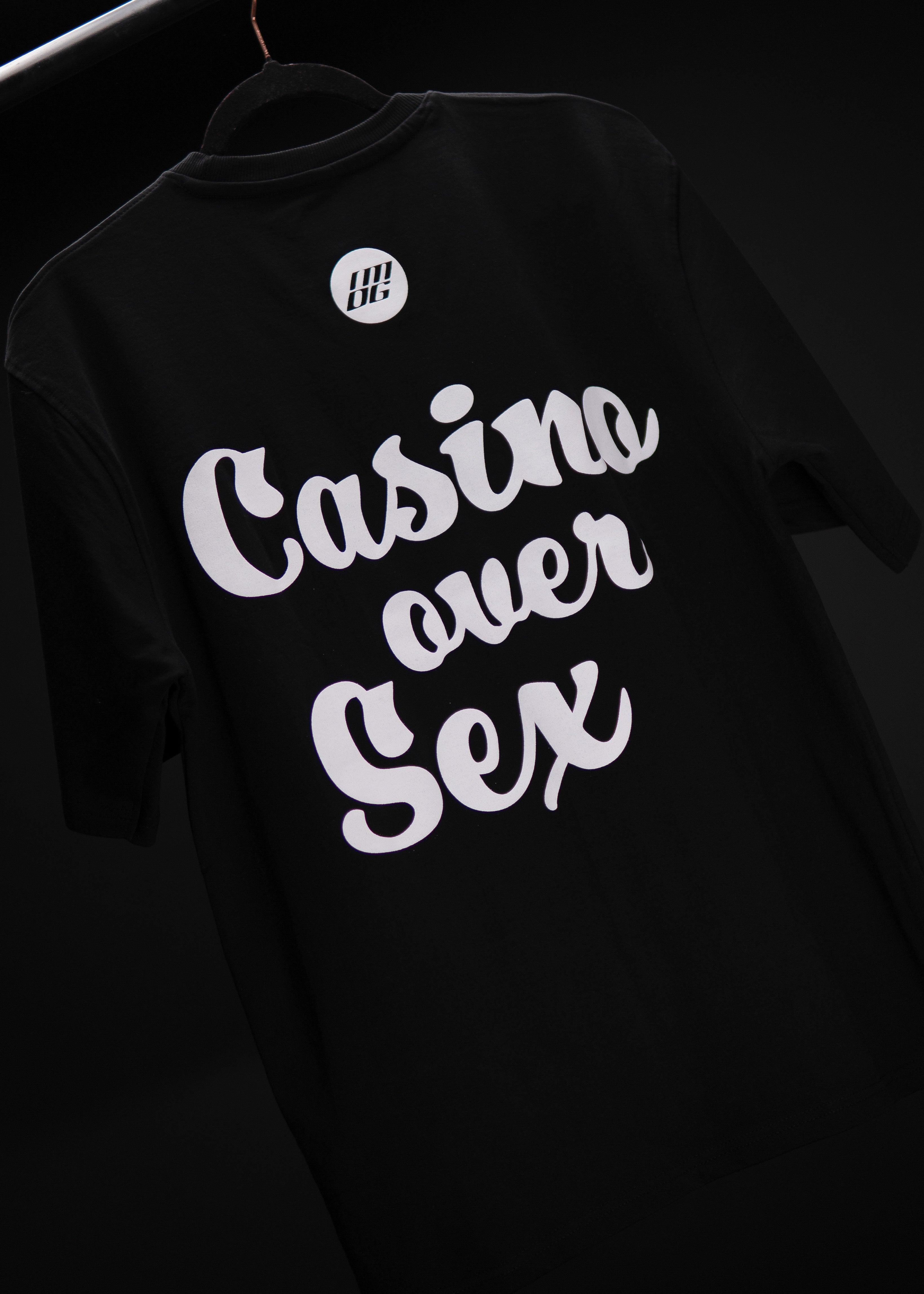 CASINO OVER SEX OVERSIZED BLACK T SHIRT