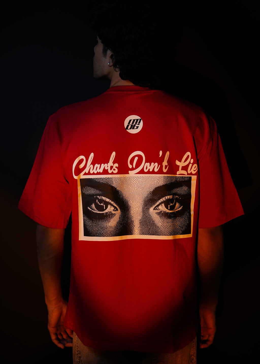 CHARTS DON’T LIE OVERSIZED RED T SHIRT