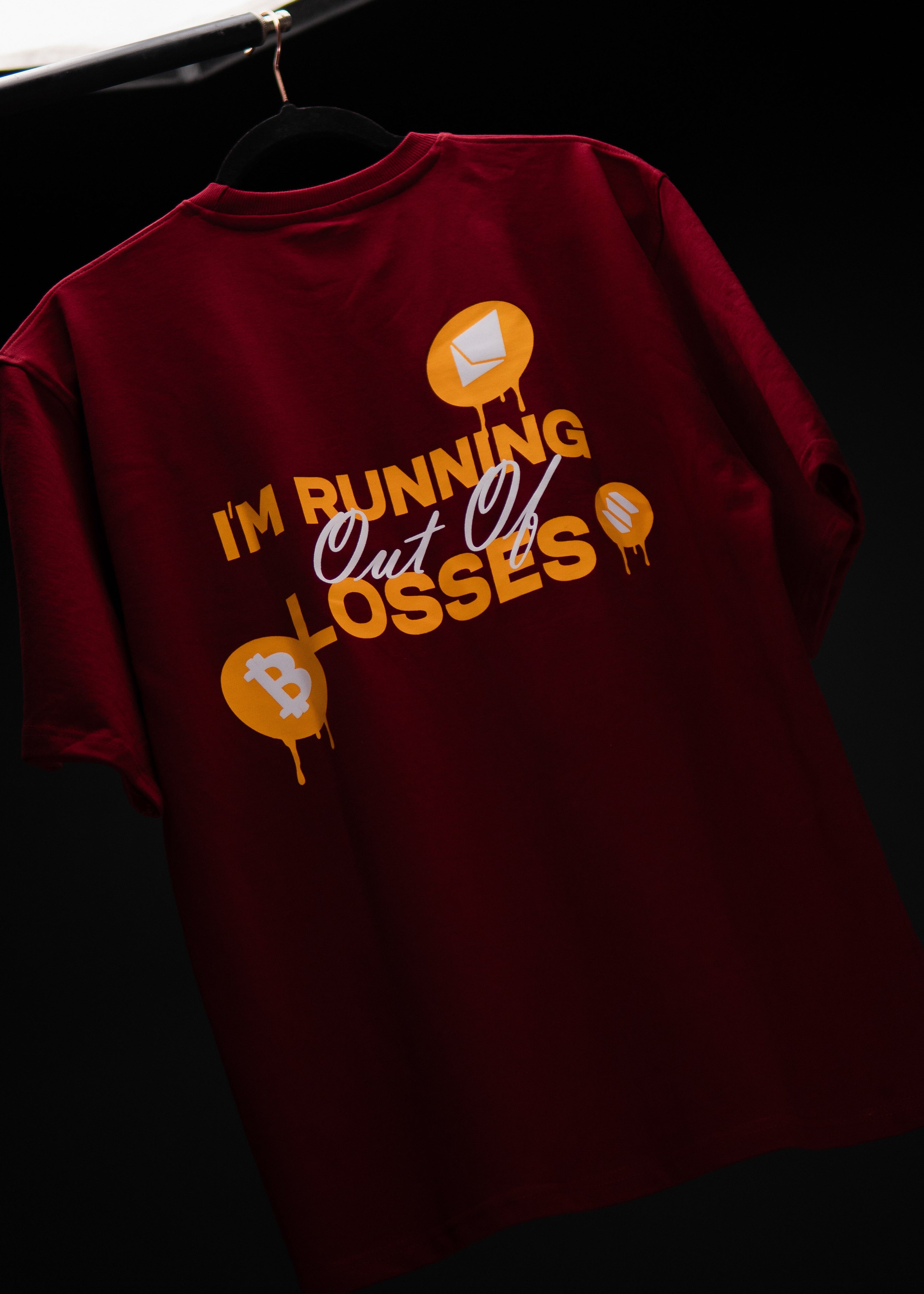 OUT OF LOSSES OVERSIZED MAROON T SHIRT