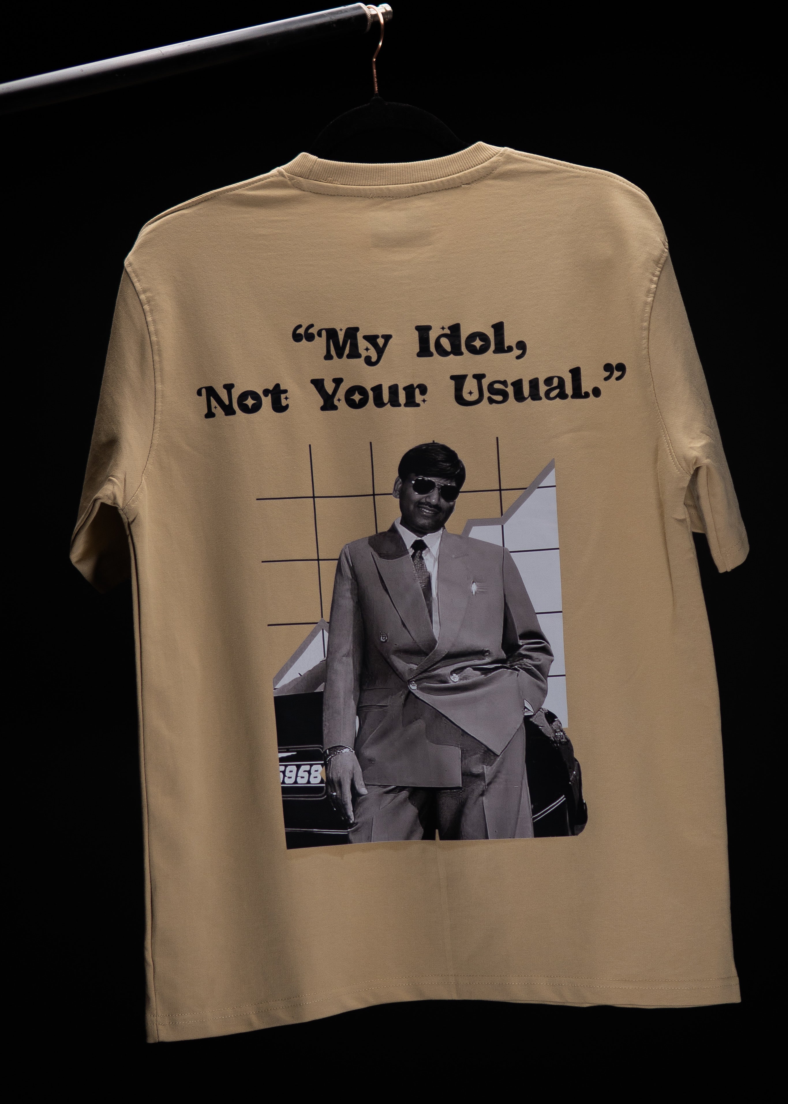HARSHAD MEHTA FRENCH BEIGE OVERSIZED T SHIRT