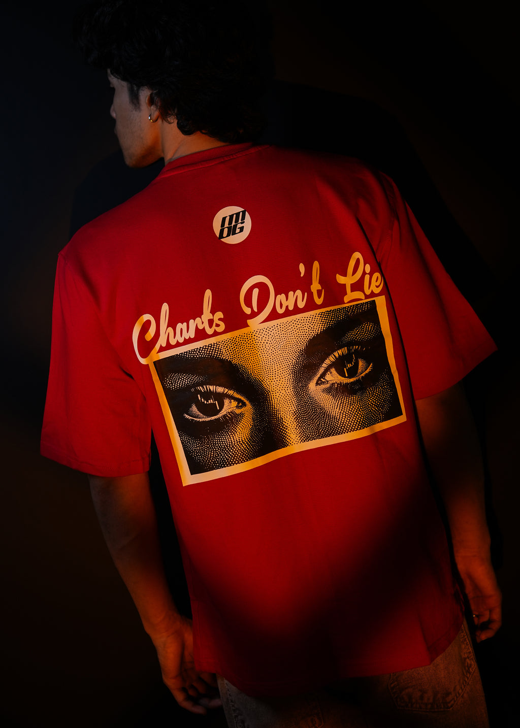 CHARTS DON’T LIE OVERSIZED RED T SHIRT