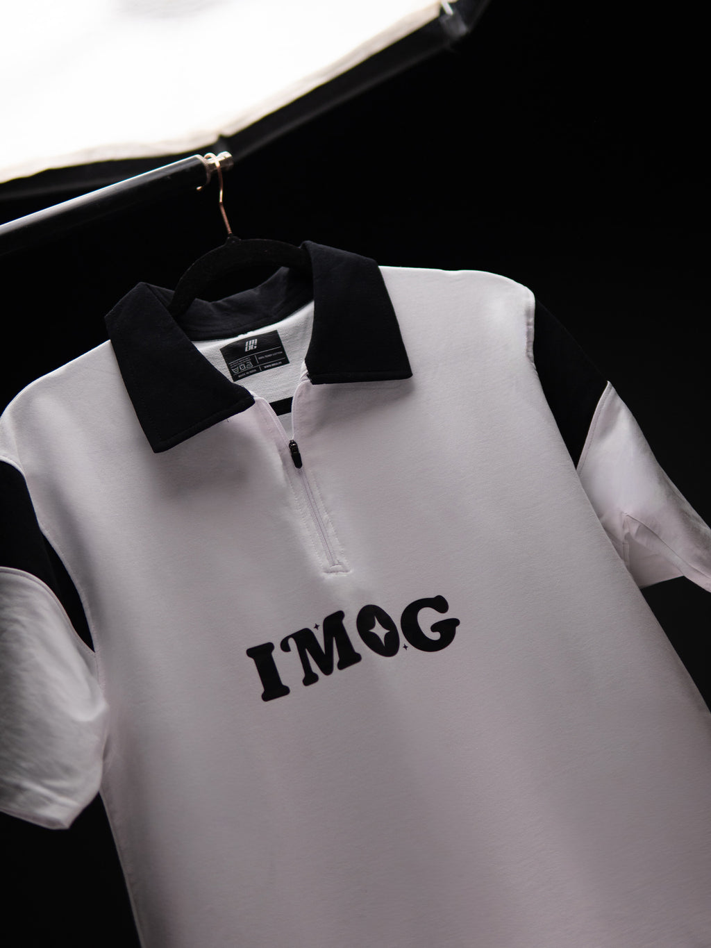 HARSHAD MEHTA WHITE OVERSIZED POLO T SHIRT