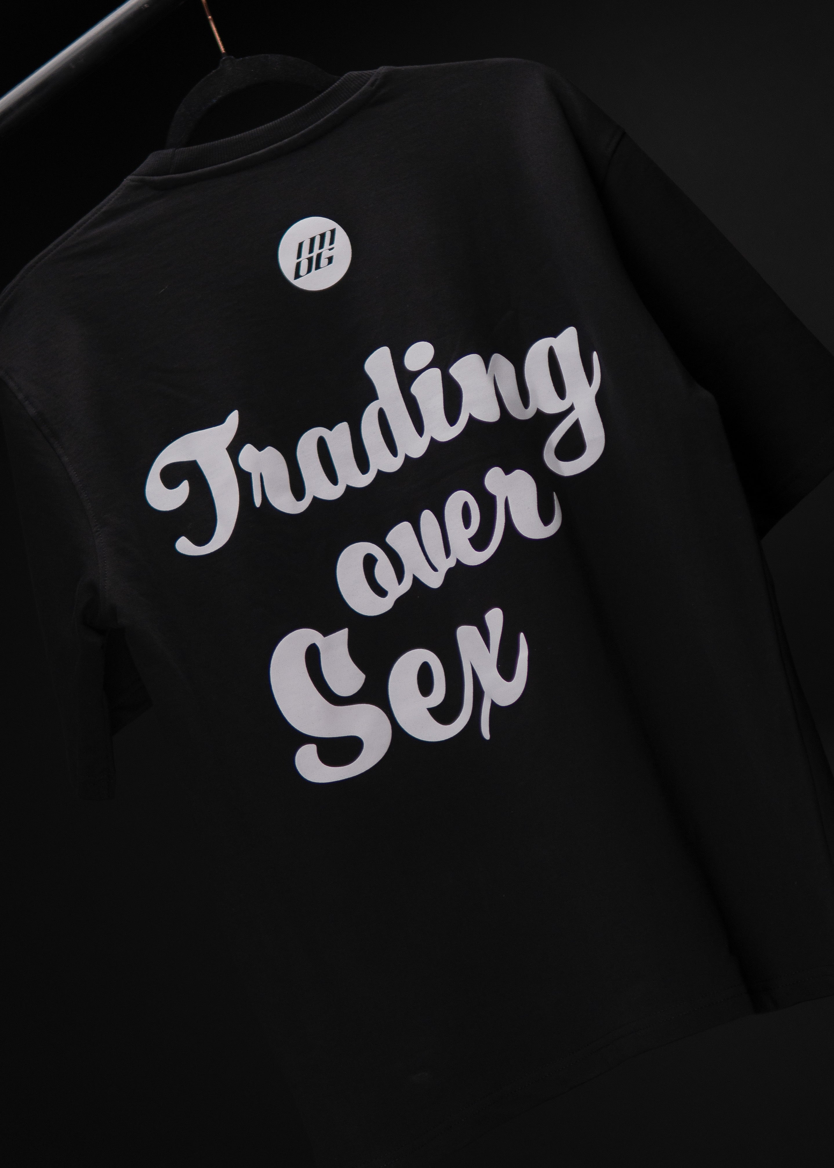 TRADING OVER SEX OVERSIZED BLACK T SHIRT