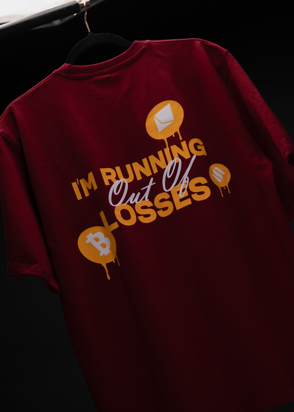 OUT OF LOSSES OVERSIZED MAROON T SHIRT