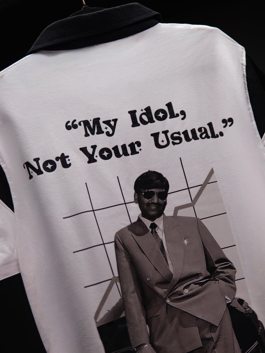 HARSHAD MEHTA WHITE OVERSIZED POLO T SHIRT