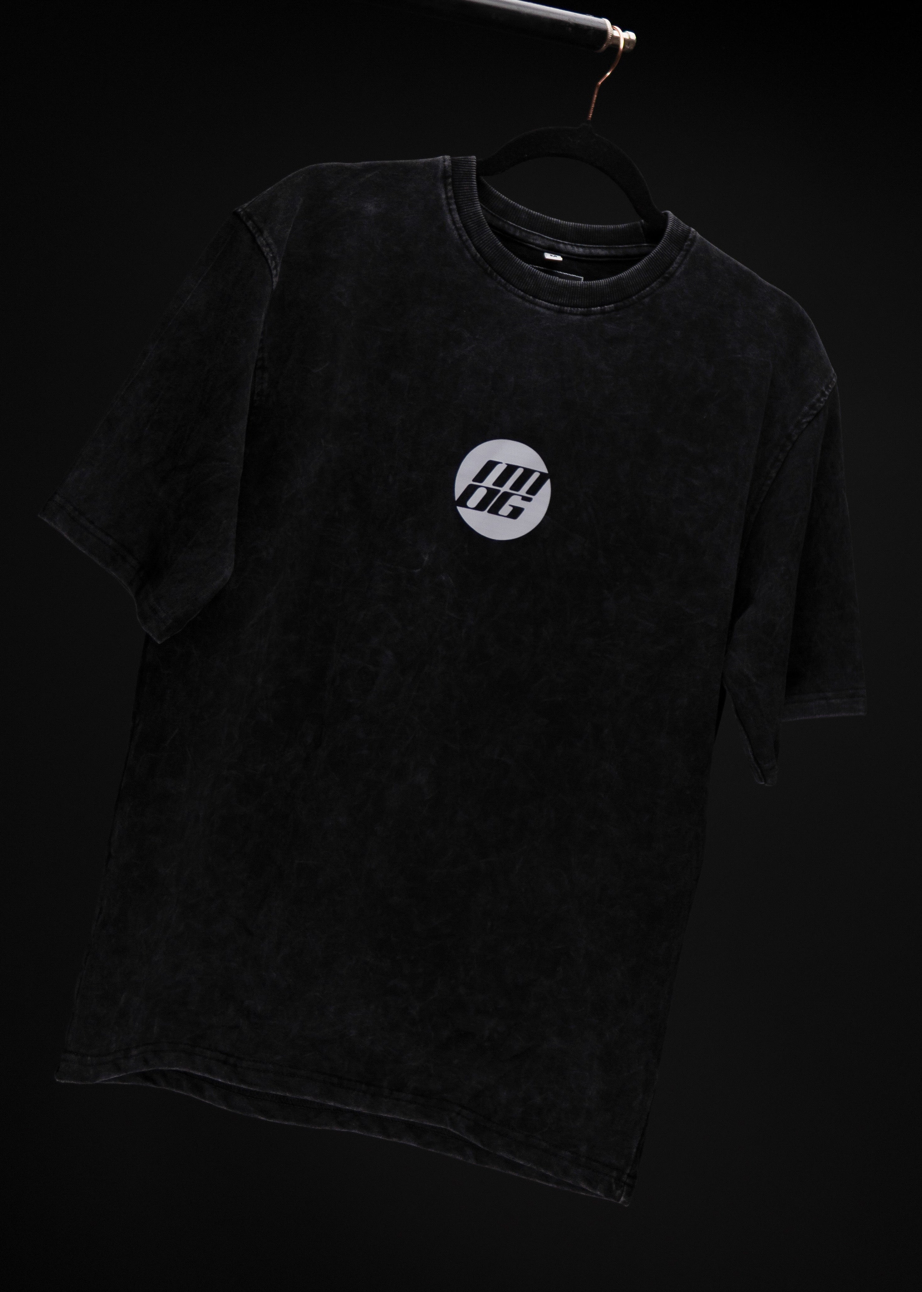 WHY YOU SO EMOTIONLESS ? BLACK ACID WASH OVERSIZED T SHIRT