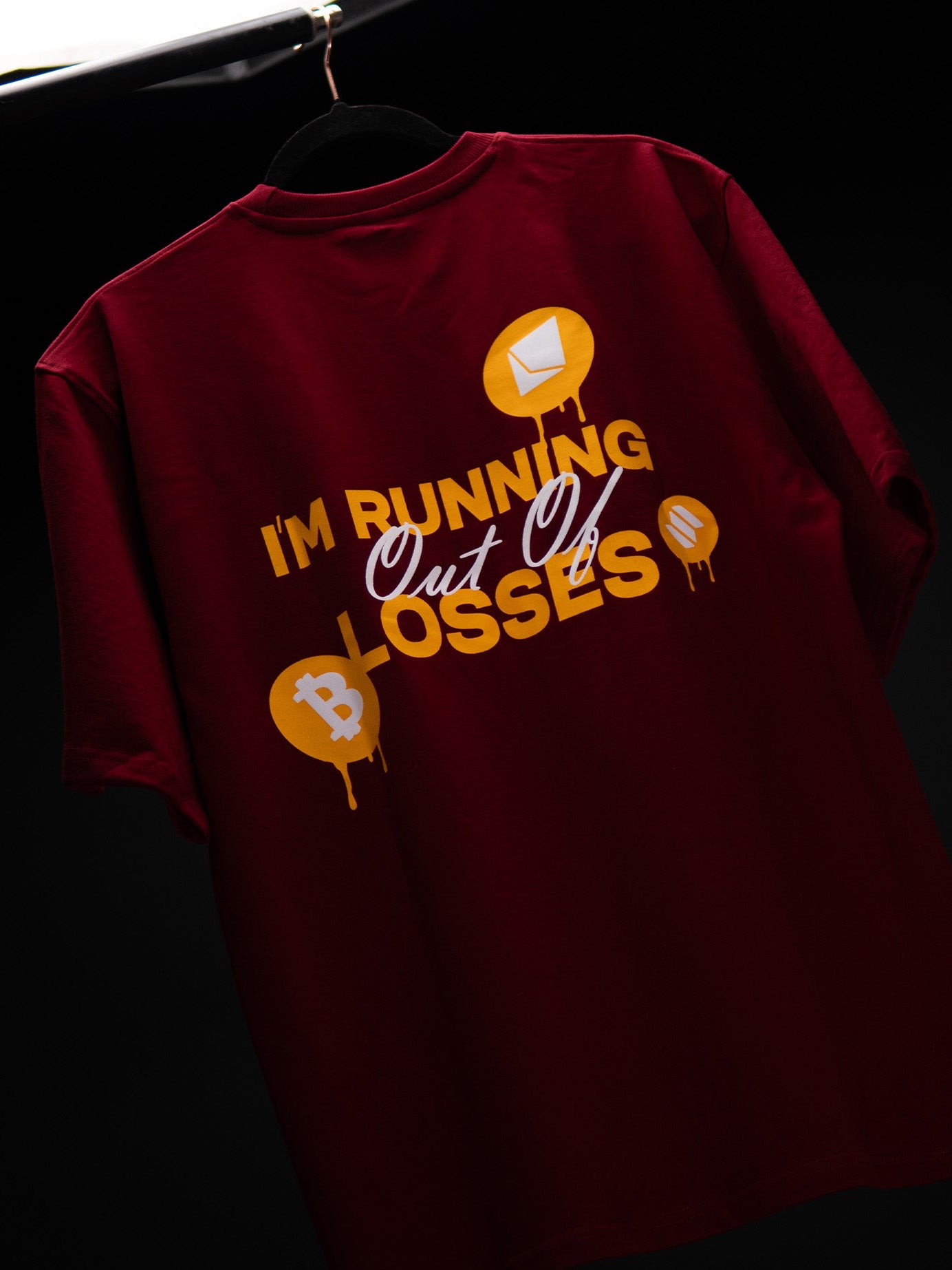 OUT OF LOSSES OVERSIZED MAROON T SHIRT