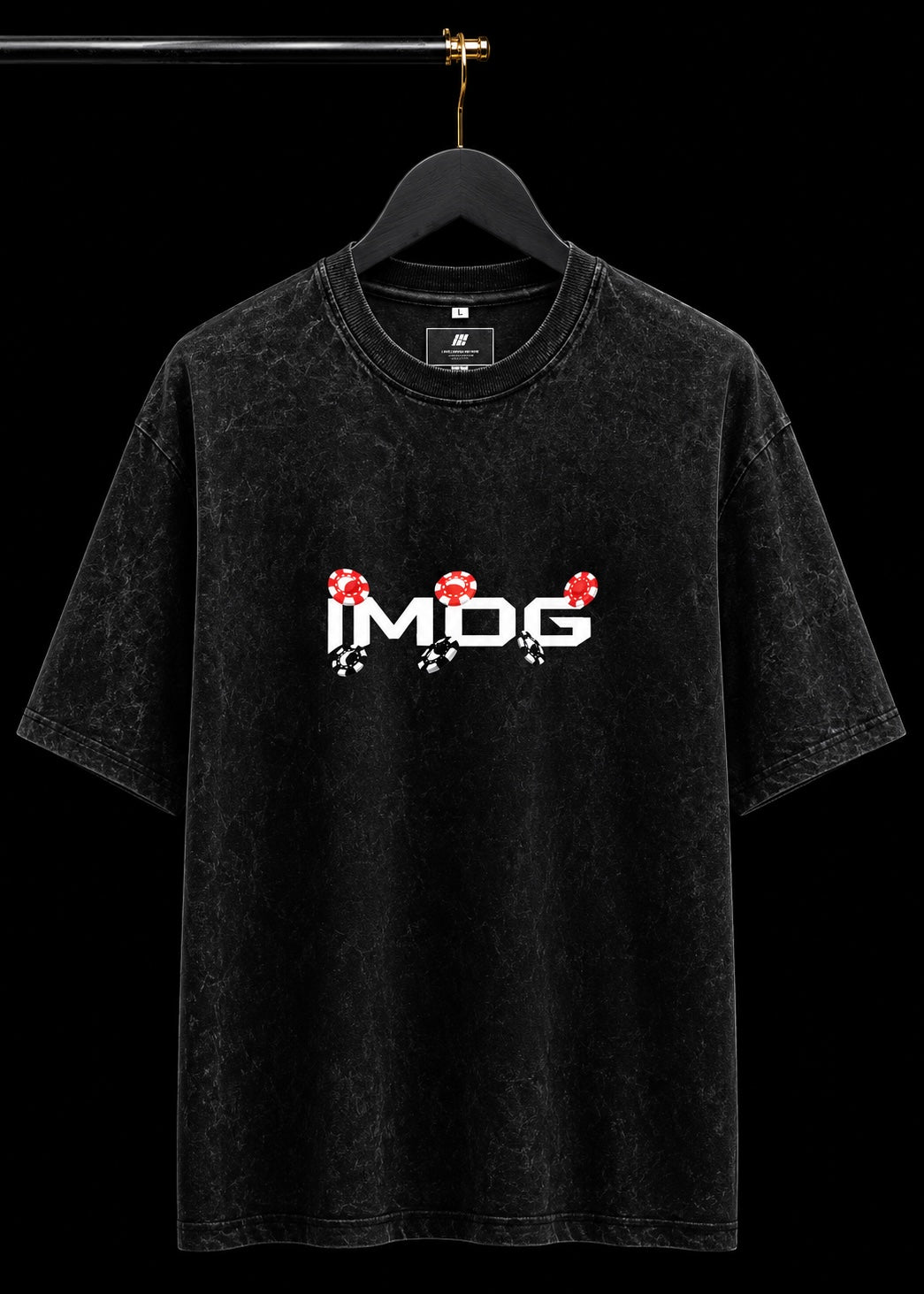 MY MIND GAMBLING BLACK ACID WASH OVERSIZED T SHIRT