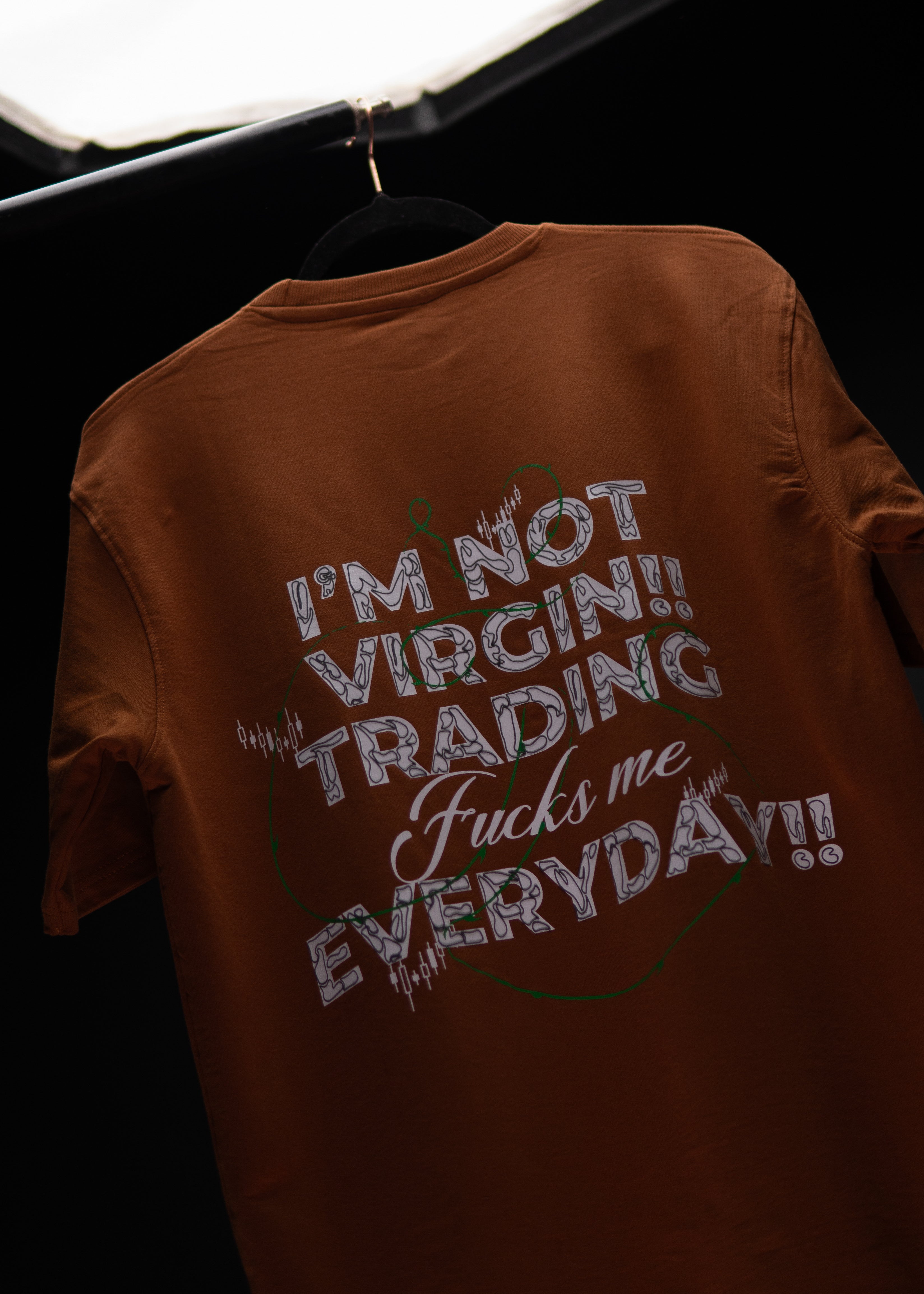 I’M NOT VIRGIN TRADING OVERSIZED BROWN T SHIRT
