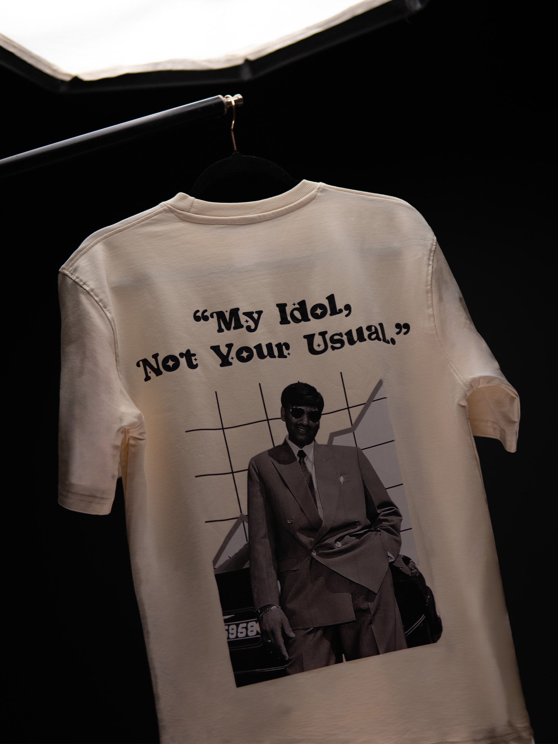 HARSHAD MEHTA SANDAL CREAMY OVERSIZED T SHIRT