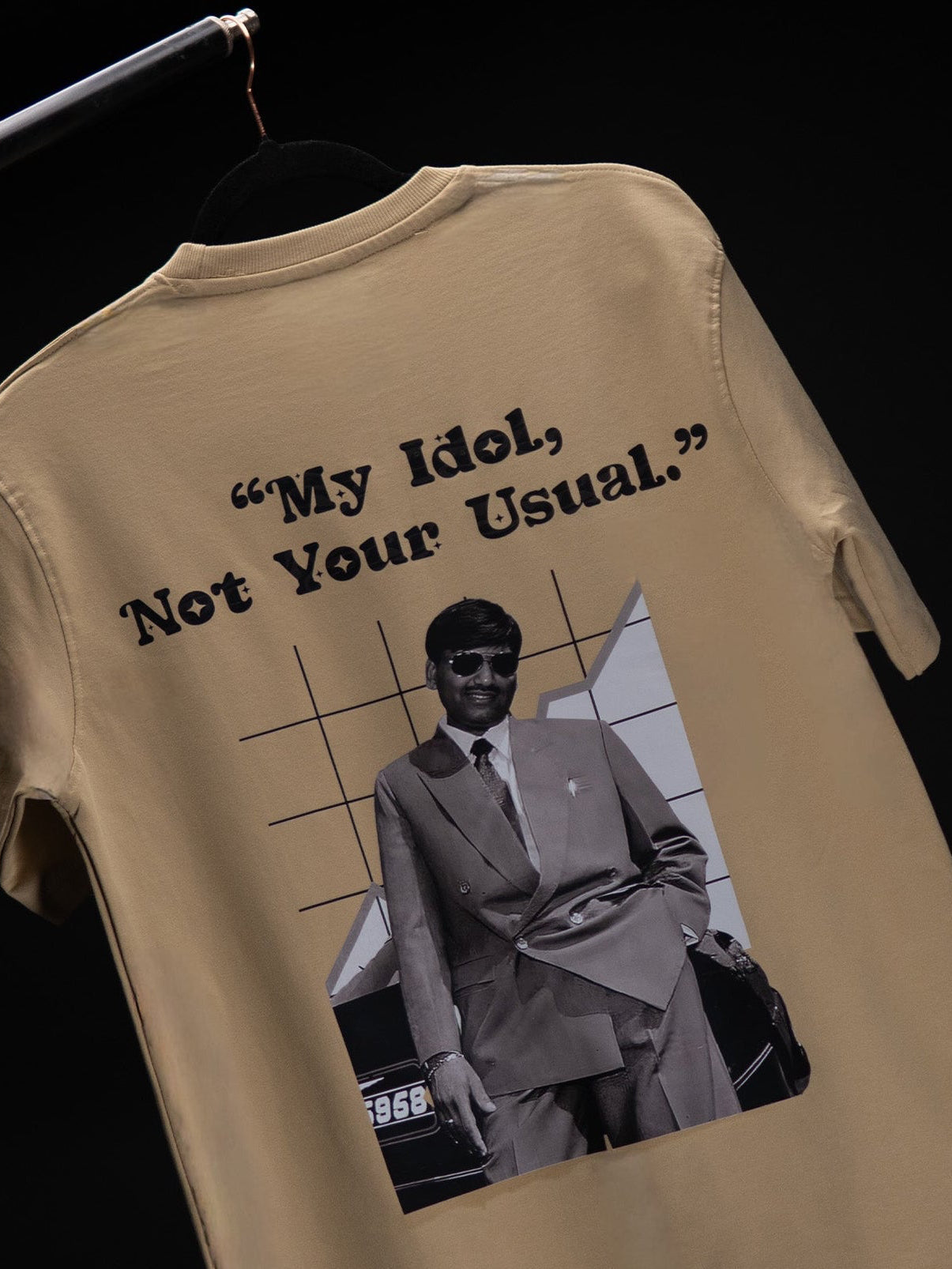 HARSHAD MEHTA FRENCH BEIGE OVERSIZED T SHIRT