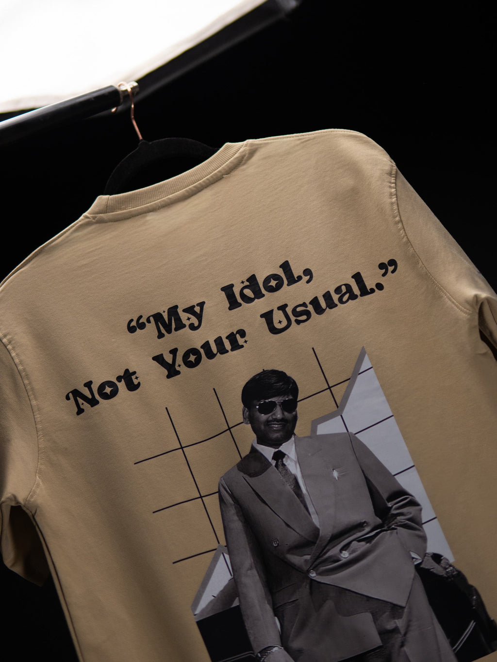 HARSHAD MEHTA FRENCH BEIGE OVERSIZED T SHIRT