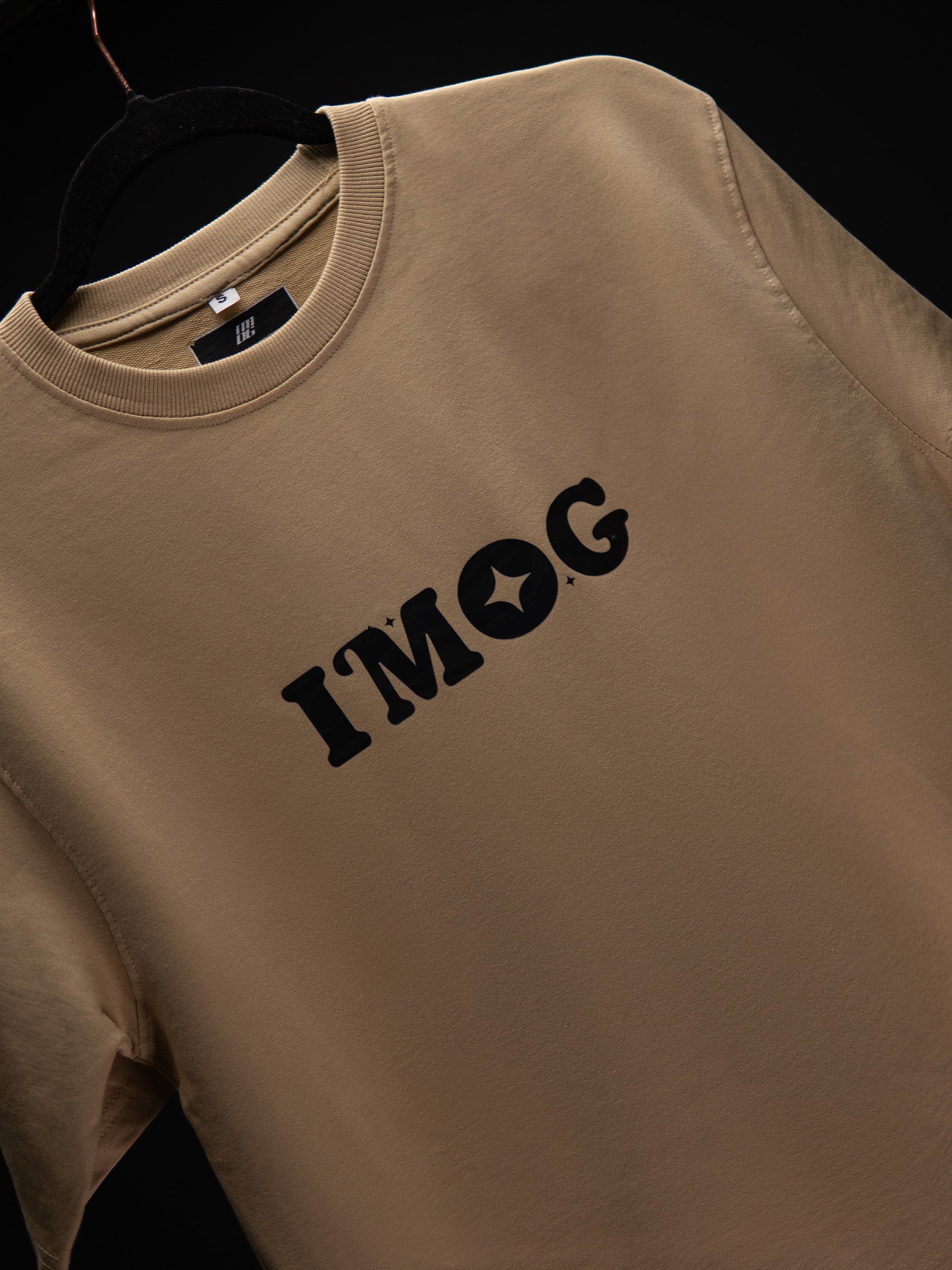 HARSHAD MEHTA FRENCH BEIGE OVERSIZED T SHIRT