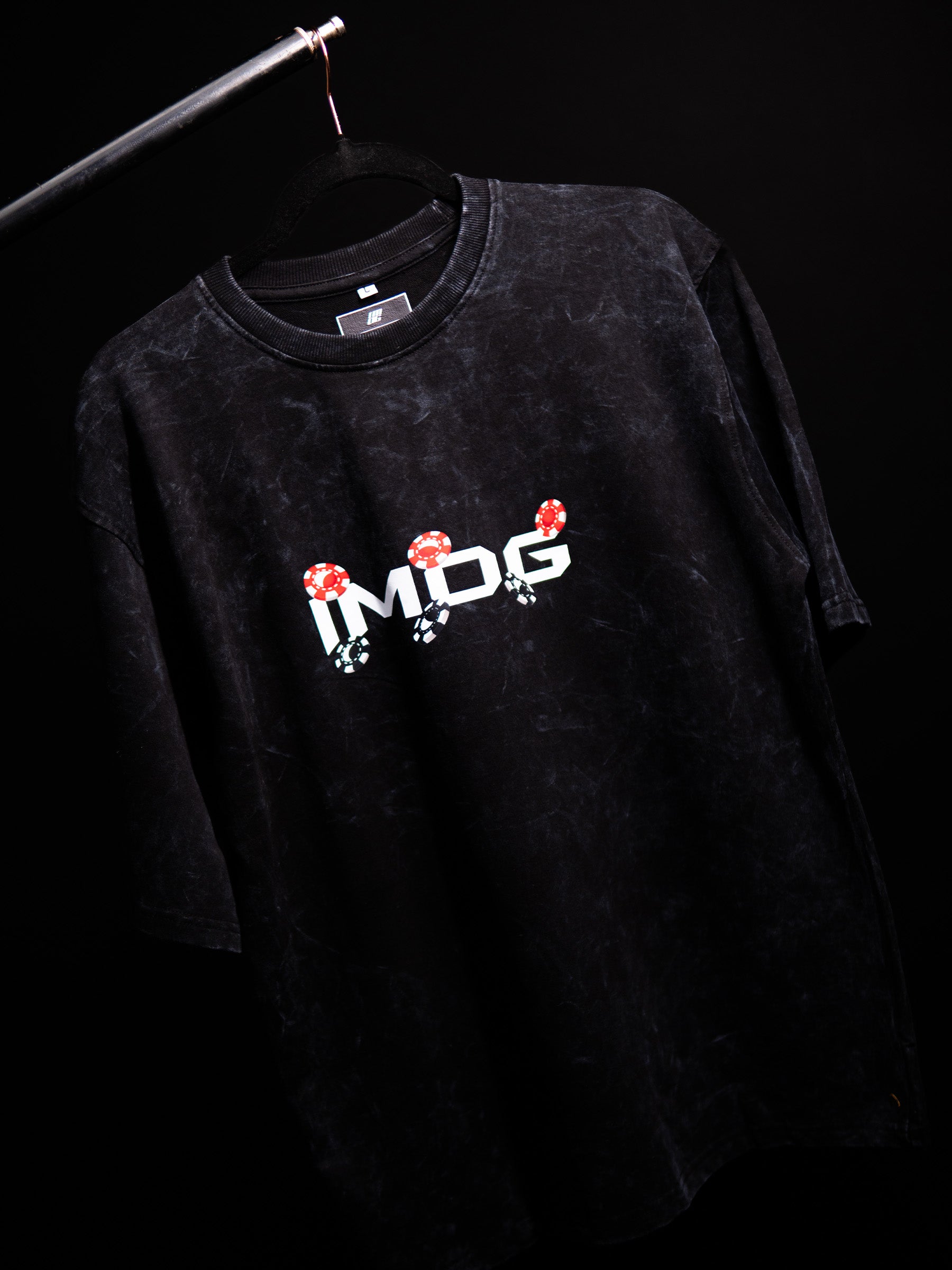 MY MIND GAMBLING BLACK ACID WASH OVERSIZED T SHIRT