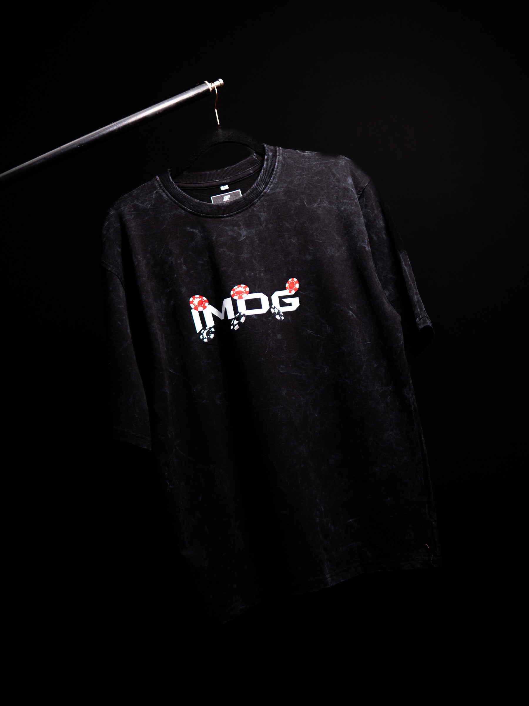 MY MIND GAMBLING BLACK ACID WASH OVERSIZED T SHIRT