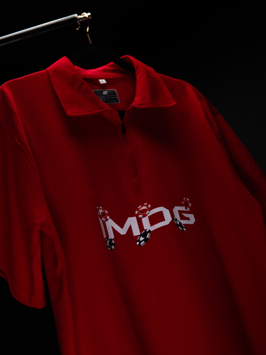 MIND GAMBLING OVERSIZED RED POLO T SHIRT