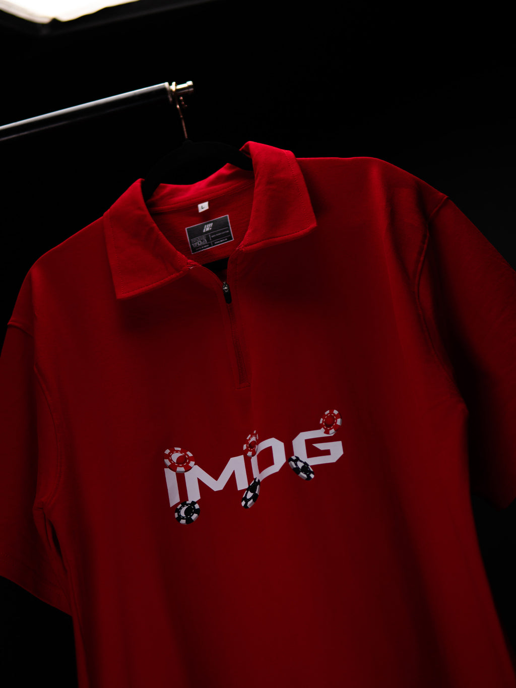 MIND GAMBLING OVERSIZED RED POLO T SHIRT
